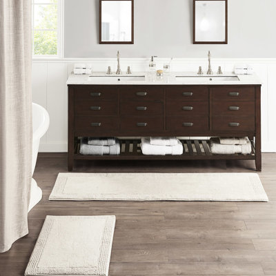 Natural 100% Cotton Floor Rug, 3000 Gsm, 24x72", Reversible, For A Pampered Feet Gsm Bath Creates Comfy Bathroom