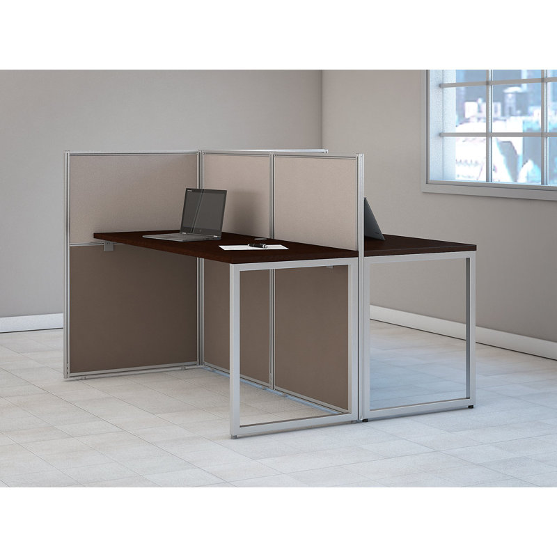 Easy Office Piece Computer Desk Office Set, Mocha Cherry