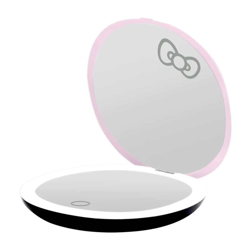 Alaaya Hello Kitty Supercute Signature Compact Mirror with Light Travel Makeup Mirror with 3X Magnification, Pink