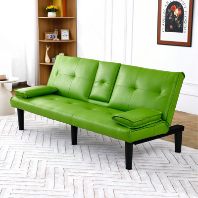 PVC Leather Convertible Futon Sofa Bed