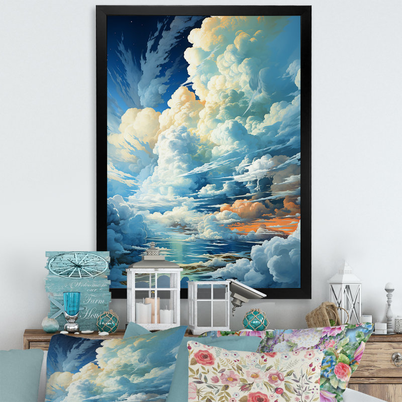 Sky Sky Infinite Azure Sky I - Décoration murale paysage et nature, Cadre photo noir, H 32 po x l 24 po x P 1 po