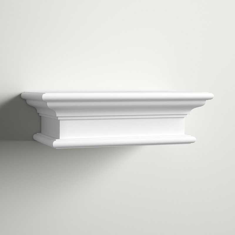 Angellique Solid Wood Floating Shelf, 4.72" H x 15.75" W x 9.06" D, White