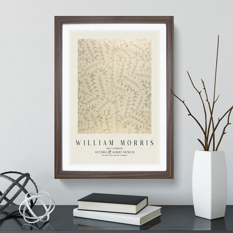 Branch by William Morris - Picture Frame Art Prints, 65cm H x 48cm W x 2cm D, Walnut