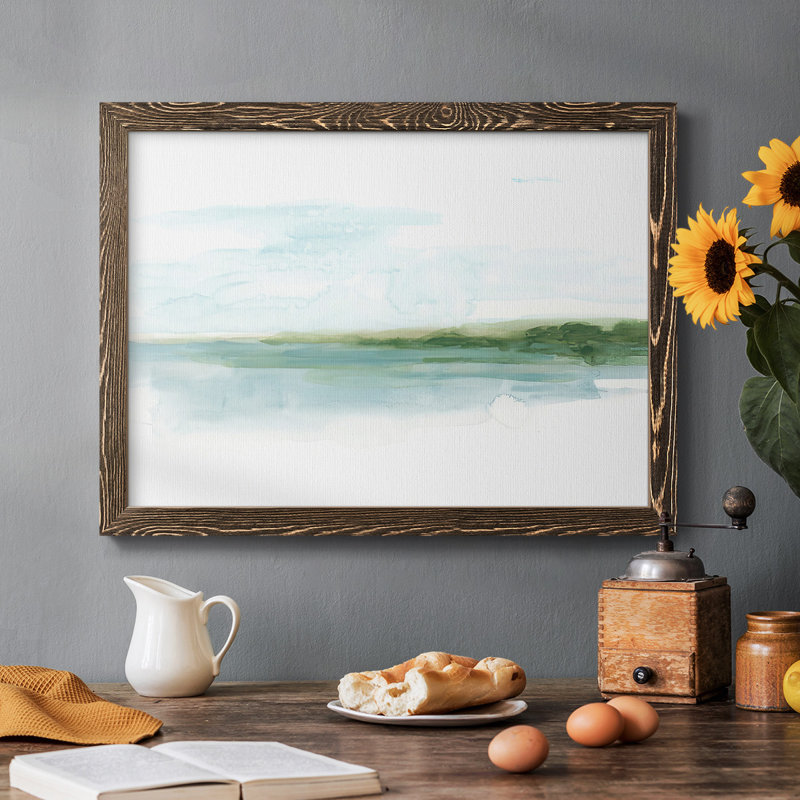 «Green Ribbon Coast I», reproduction d'art sur toile simple, Noyer, H 26 po x l 38 po x P 1,5 po