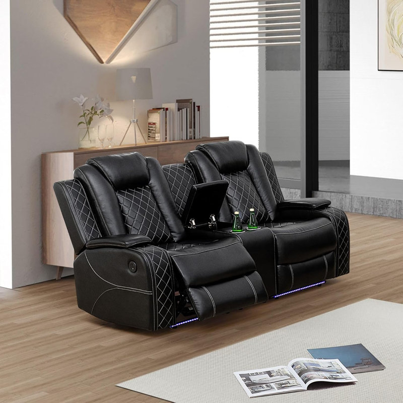 Canapé inclinable en cuir Loveseat