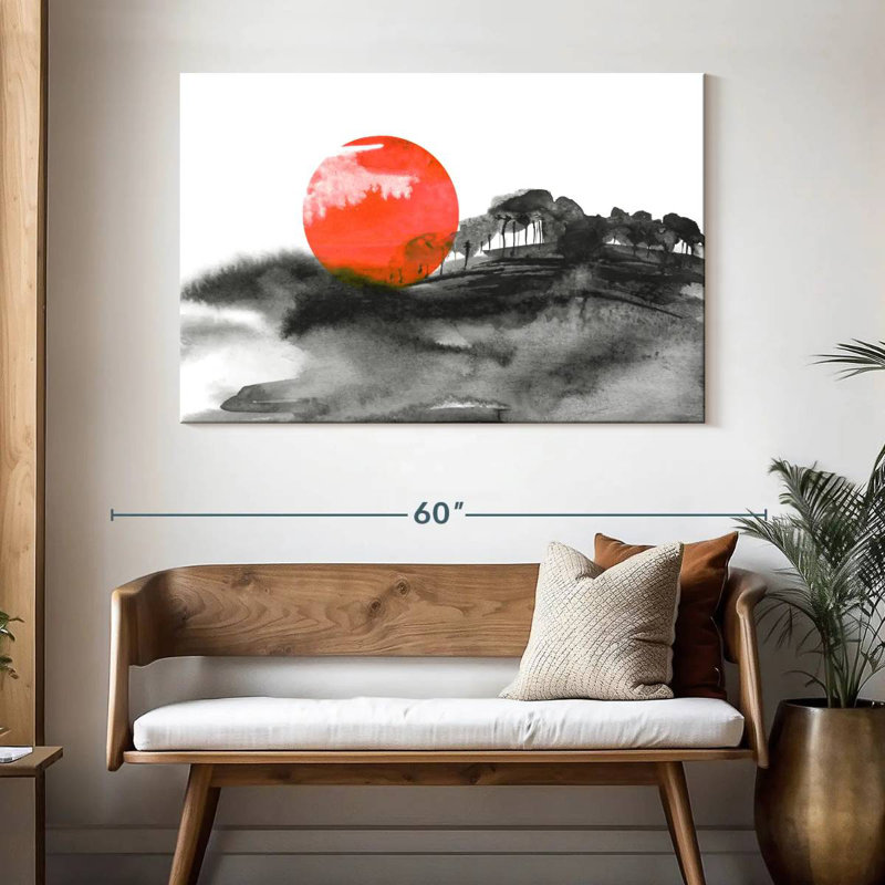 Coucher de soleil japonais Avery, H 32 po x l 48 po