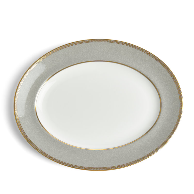 Renaissance Grey Oval Platter 13.75"