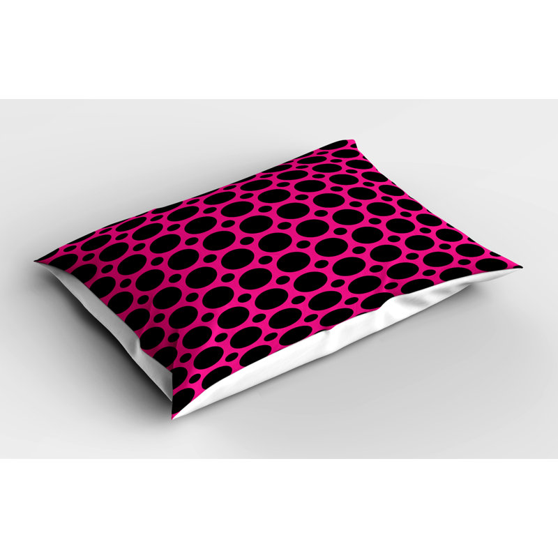 Hot Pink and Black Microfiber Pillow Sham Set