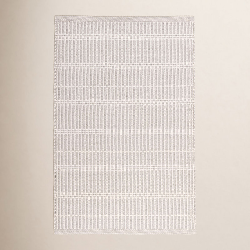 Marlo Striped Hand-Woven Flatweave Platinum Indoor / Outdoor Area Rug, 2x3