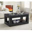 Table basse moderne à 2 niveaux pour meubles de salon, table centrale rectangulaire avec tablette de rangement ouverte. La table basse à double couche est fabriquée en panneau de fibres à densité moyenne. Assemblage stable et durable, facile-360081270