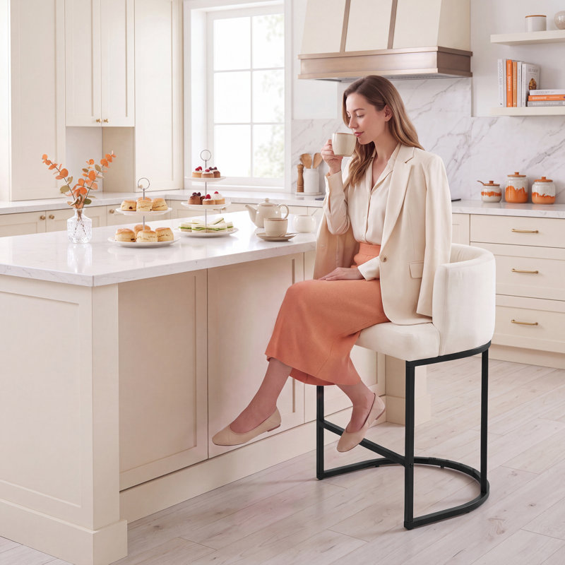 Tabouret de bar 25,2 po Beige, Beige