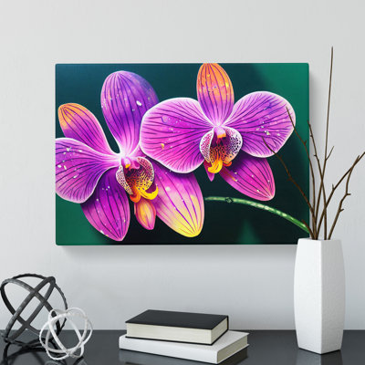 Seductive Orchid Flowers - Wrapped Canvas