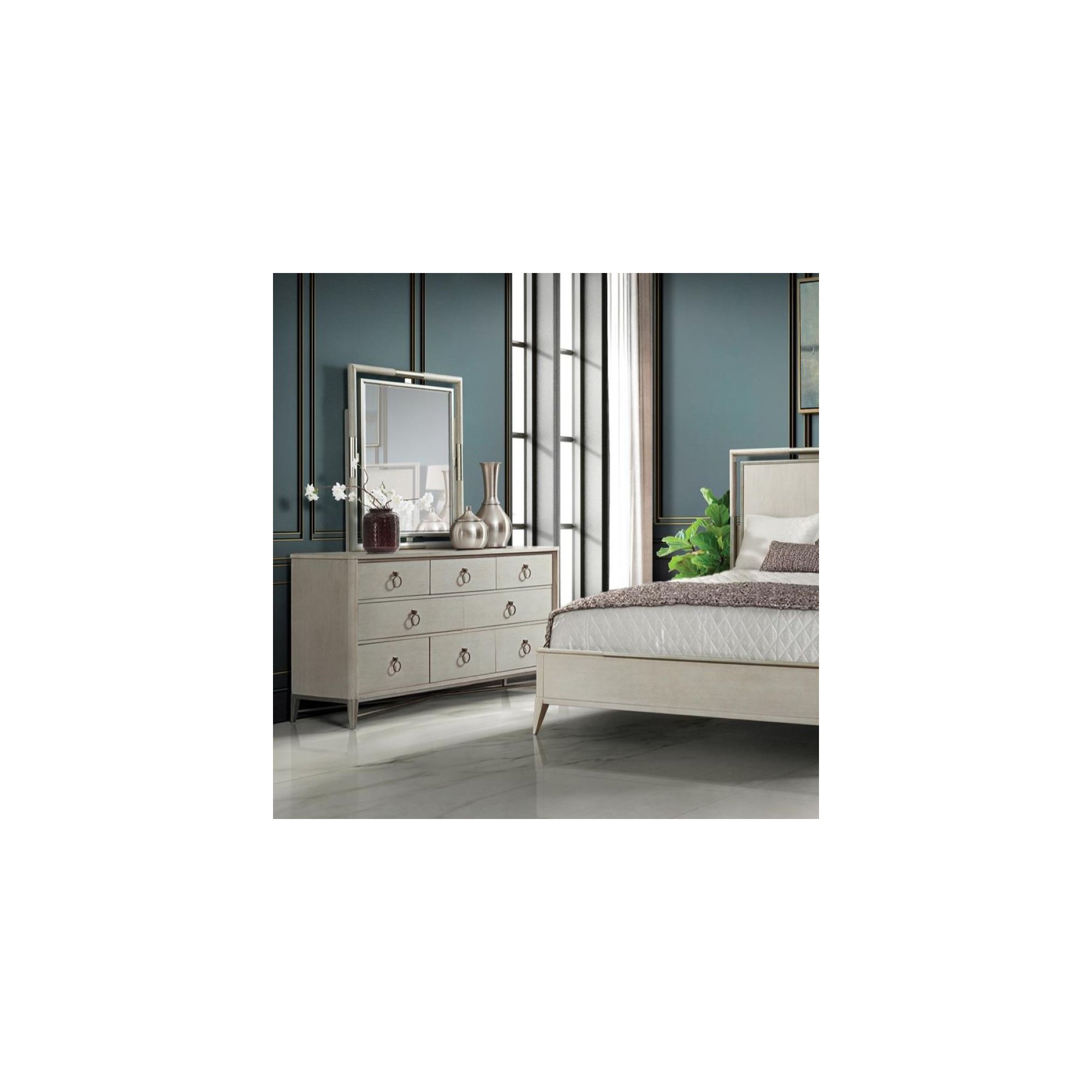 Regan 67" W 8-Drawer Kiln-Dried Dresser , Champagne