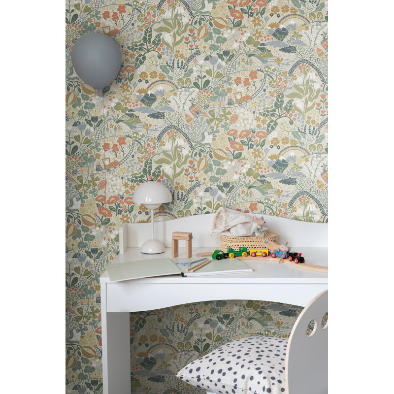 Galerie Resan Tåget Train Journey Wallpaper, Green