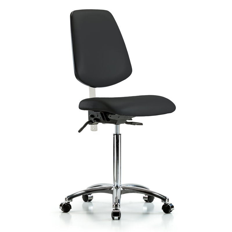 Chaise de travail Isabell, Noir, Roulettes, Non inclus
