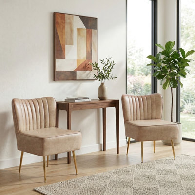 Accent Side Chair With Gold Legs