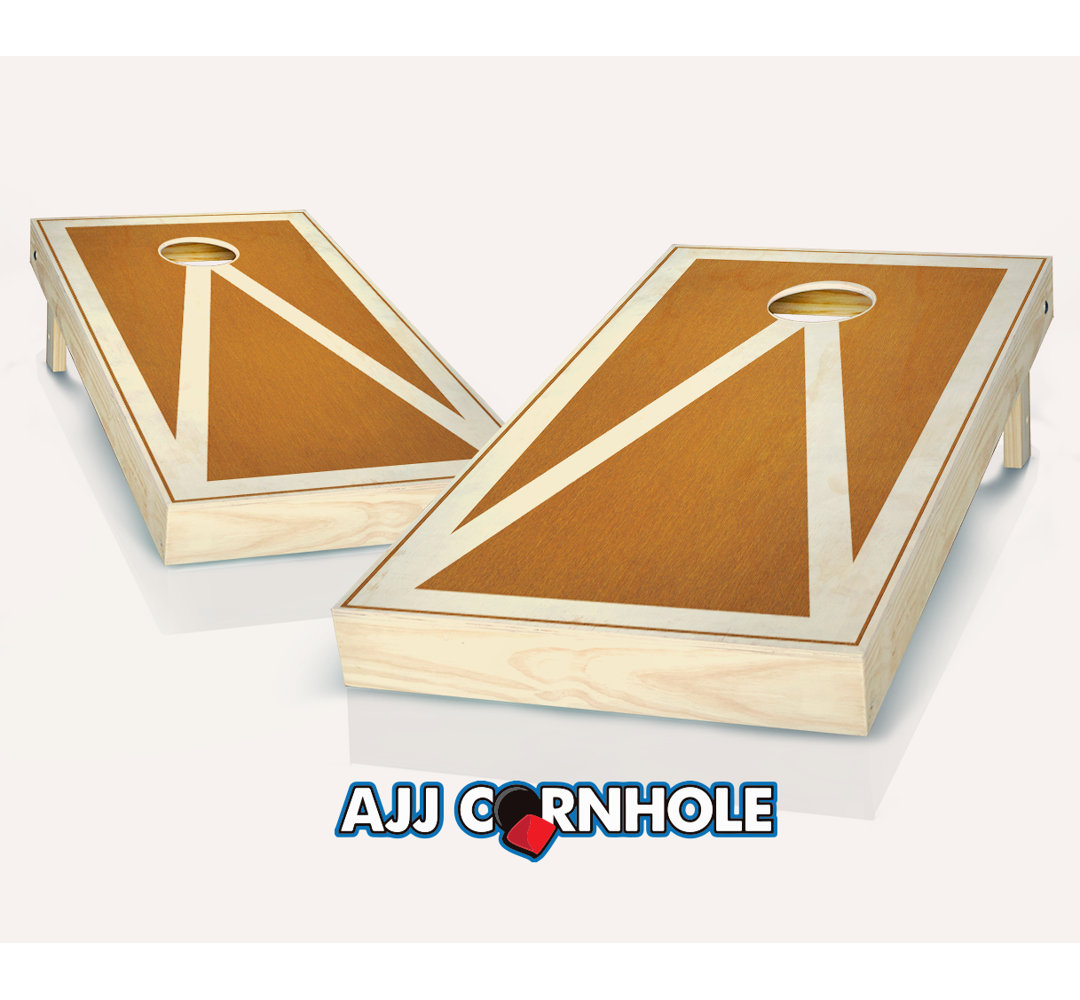2' x 4' Pyramid Solid Wood Cornhole Set with Bags AJJ Cornhole Bag