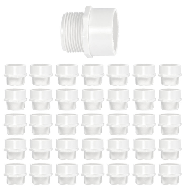 Adaptateur de siphon en PVC blanc 1-1 / 2 po x 1-1 / 4 po, embout mâle x joint coulissant, systèmes de plomberie d'évacuation et de ventilation