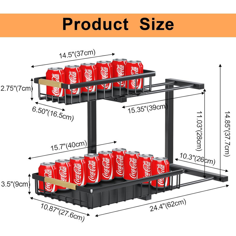 Rangement coulissant sous évier Miyawell - Solution de rangement polyvalente et peu encombrante
