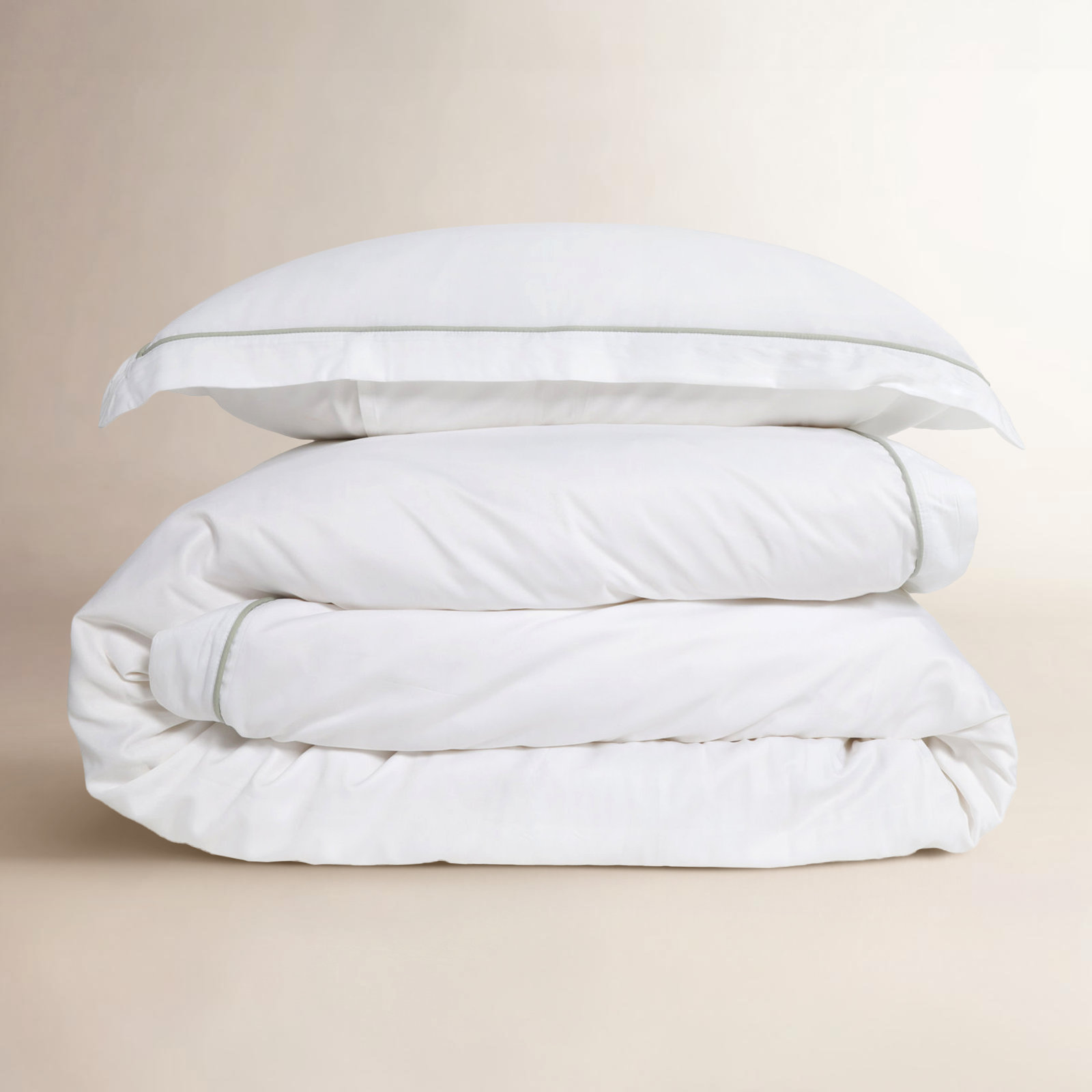 Sheena Rayon Duvet Cover Set, Queen Duvet Cover + 2 Standard Shams, White/Seaglass