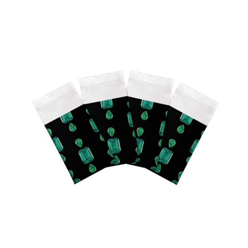 Serviettes de table en satin de coton Gem Emeralds, Noir