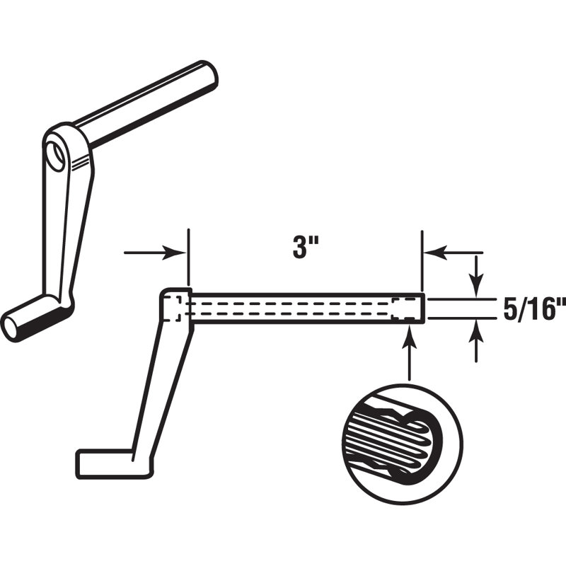 Manivelle en plastique brun Prime-Line, H 8,4 po x l 3,75 po x P 0,65 po