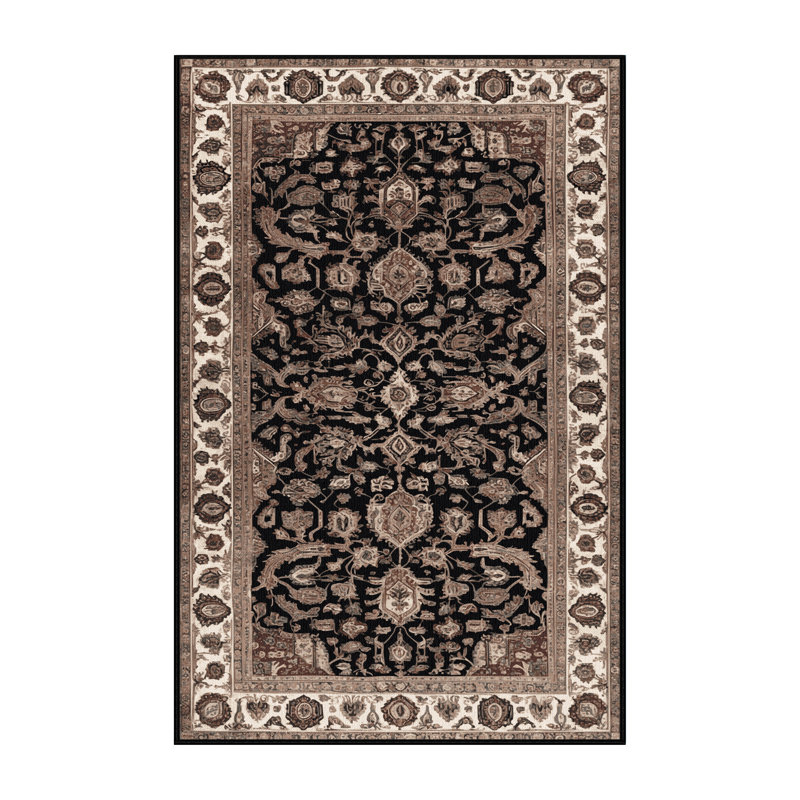Tapis brun lavable à la machine, Rectangle de 5 pi x 8 pi