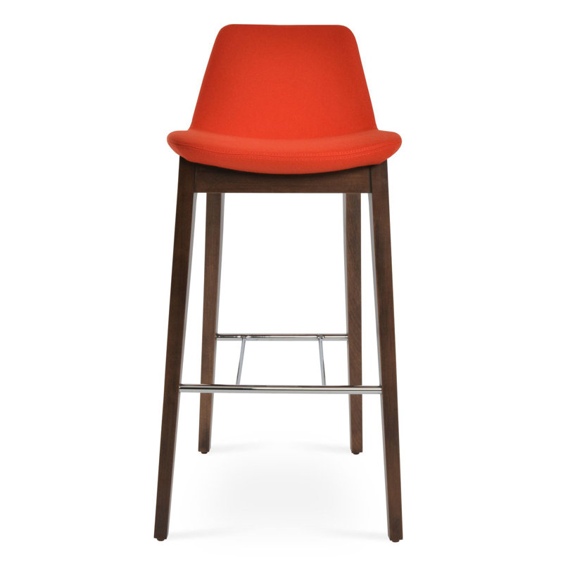 Pera HB Wood Bar & Counter Stool, Orange, Bar Stool (29" Seat Height)