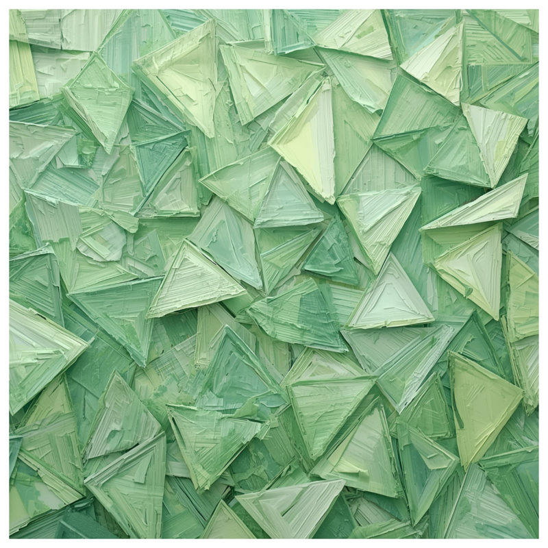 Coussins géométriques triangulaires verts, 18 po x 18 po