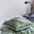 Ensemble de housse de couette 100% coton délavé 3 pièces vert-64215083
