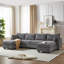 Canapé modulaire modulaire, canapé modulaire, canapé modulaire en forme de U avec repose-pieds avec rangement, canapé modulaire convertible 6 places avec méridienne, canapé de salon-117842495