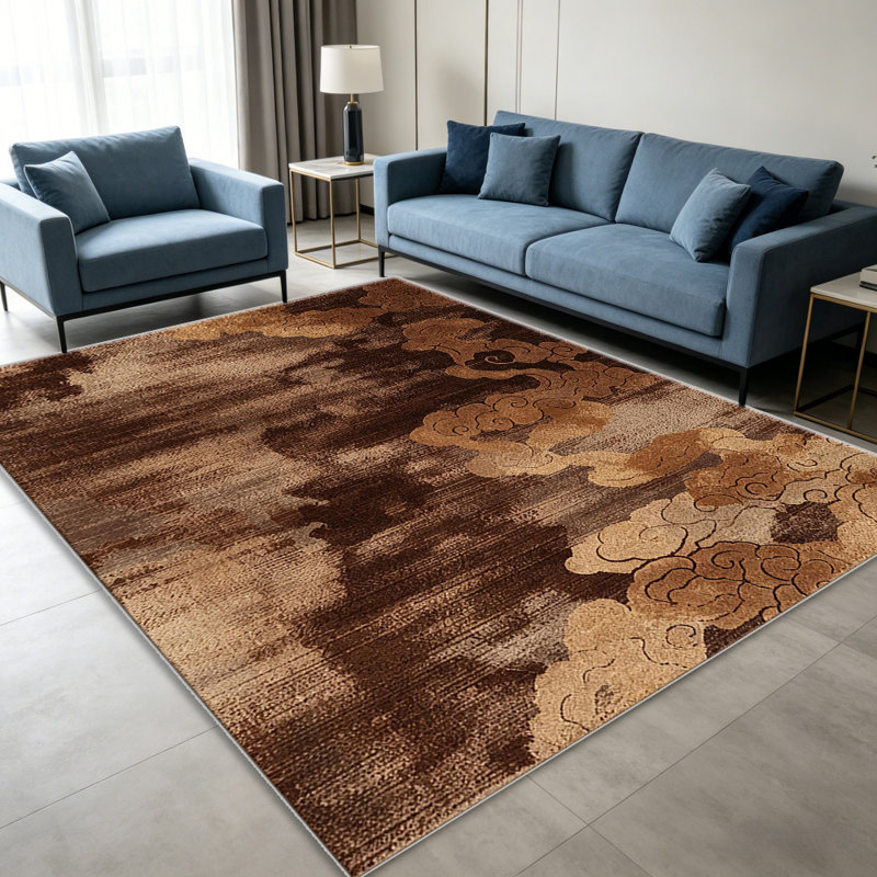 Brown Cloud area rugs for Living Room, Soft and Comfortable, Suitable for all seasons, easy to maintain, machine washable Indoor floor mat, Under Table Farmhouse suitable for Bedroom, Dining Room, Study, Patio, Balcony, Home Decor