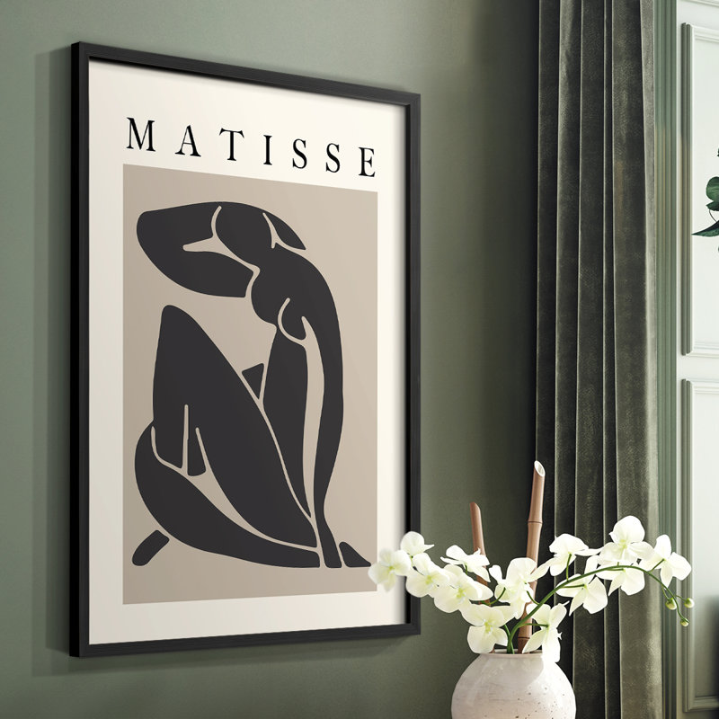 Matisse CECLxxx, reproduction encadrée - bois massif, Noir, H 20 po x l 16 po