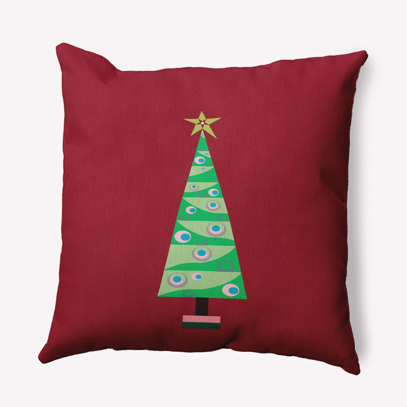 Outdoor Reversible Throw Pillow, Square, Red, 18" x 18"