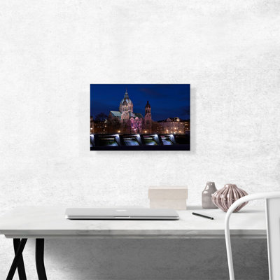 St. Luke's Church at Night, Munich, Allemagne - reproduction de photo sur toile tendue