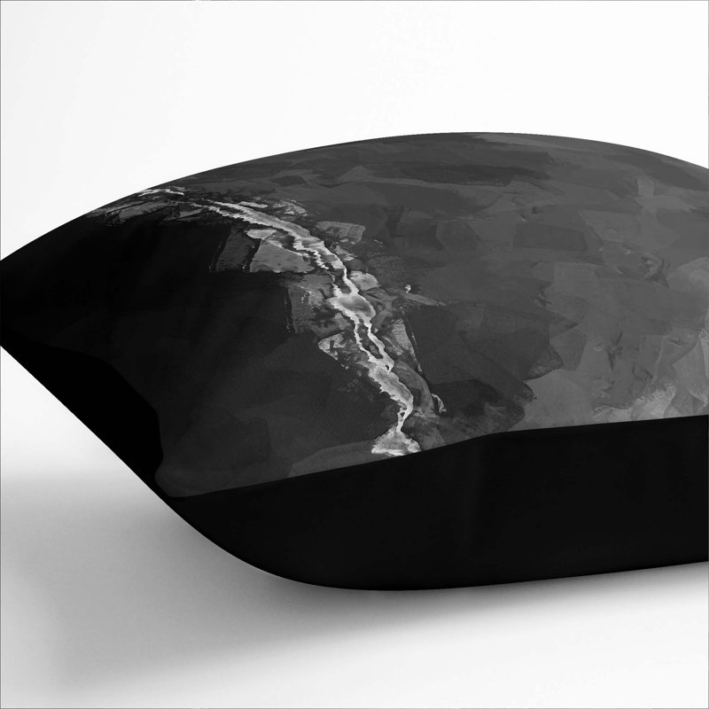 Square Throw Cushion, Black, 55cm H x 55cm W x 20cm D