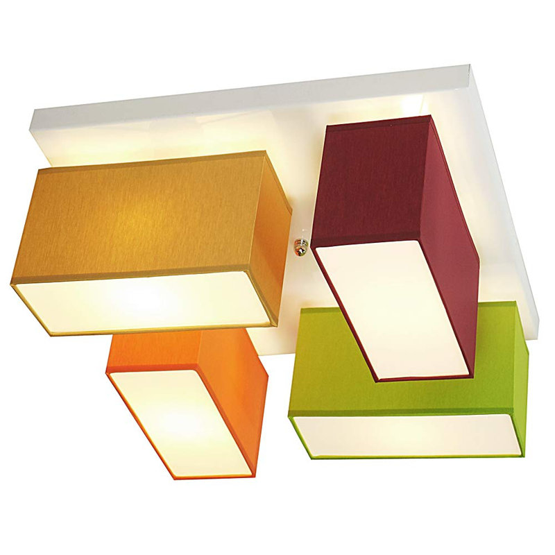 Passmore Semi Flush Mount, Yellow, orange and green