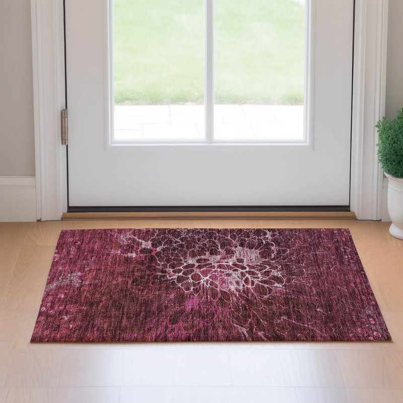 Tapis Merlot Premium lavable à la machine, Rectangle 1 pi 8 po x 2 pi 6 po