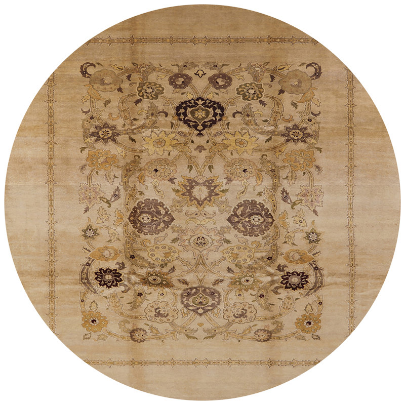 Tapis oriental brun clair, Rond 8 pi