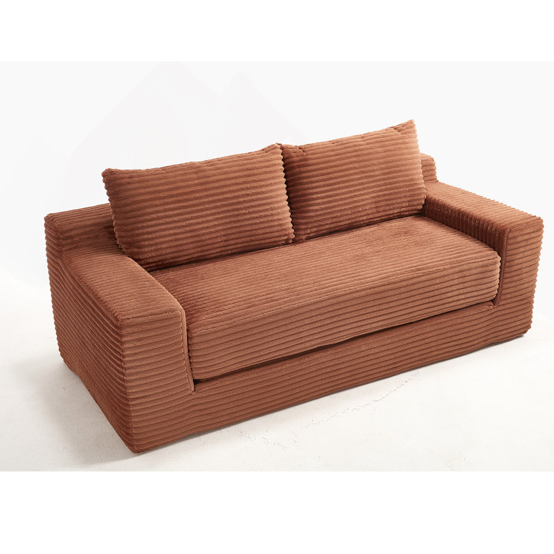 Canapé convertible polyvalent avec des matériaux de qualité supérieure pour les espaces compacts, Orange