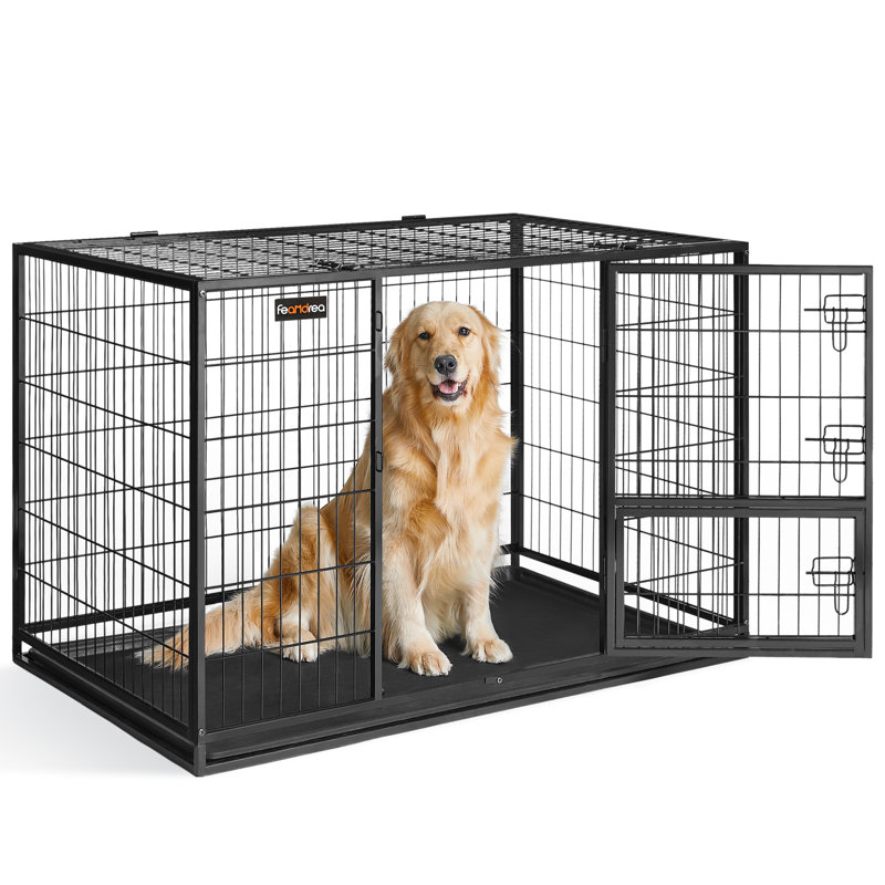 Metal Pet Crate with 1 Door, 81cm H x 75cm W x 122cm D
