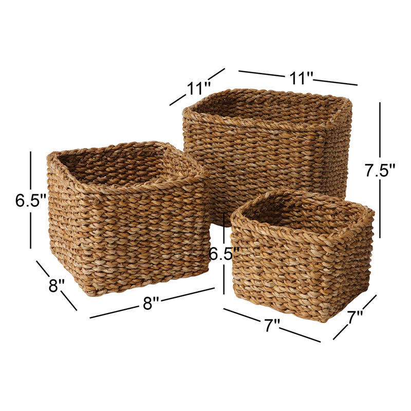 Charton 3-Piece Handmade Seagrass Nesting Basket Set
