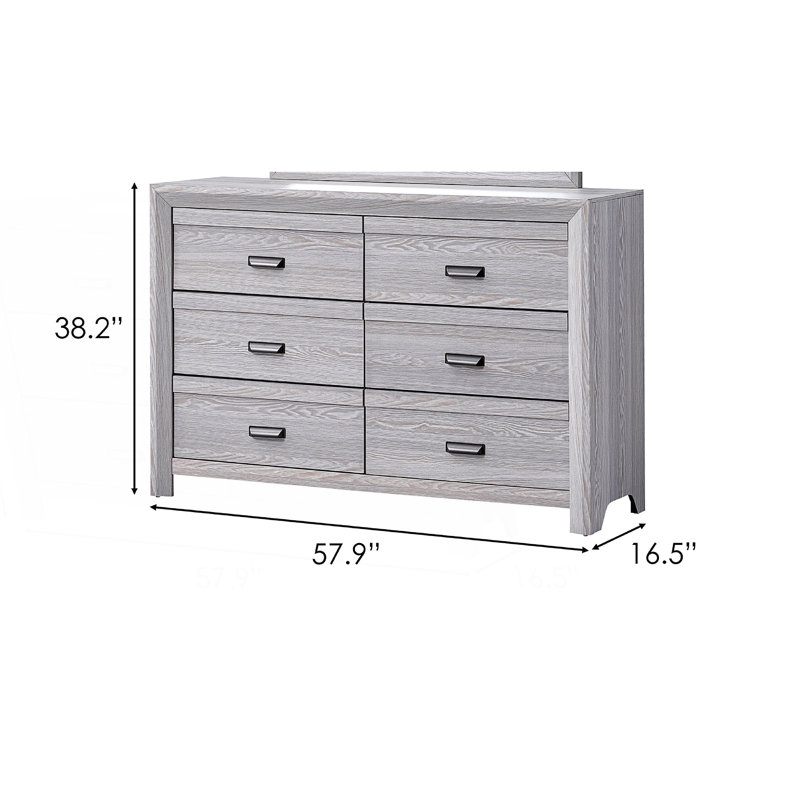 Commode 6 tiroirs 1pc Contemporary