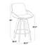 Tabouret de comptoir à hauteur fixe avec pivot en bois noir et similicuir avec repose-pieds arrondi en métal - ensemble de 2-125535700