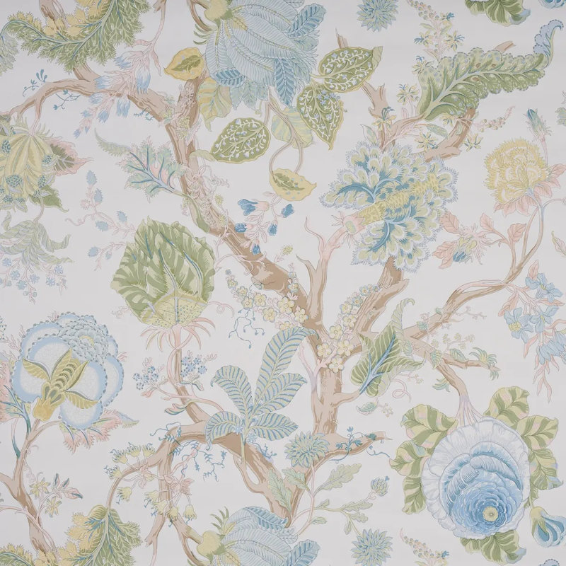 Papier peint arbre indien, Vert doux