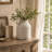 White Distressed Metal Double-Handled Tabletop Vase