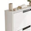 Shoe Cabinet With 2 Flip-Down Drawers – Freestanding Adjustable Narrow Shoe Rack With Metal Legs-1909750985