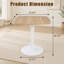 Imitation chêne 24 pouces table tulipe carrée base en métal blanc mat plateau en bois aggloméré pour maison compacte et café