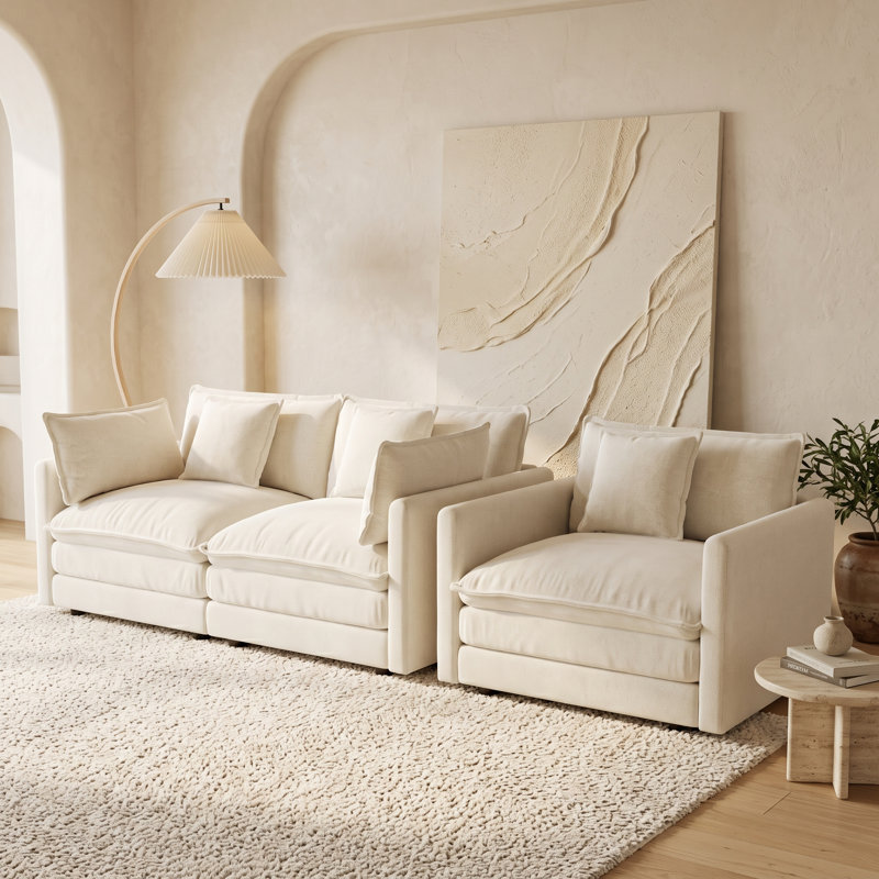 Upholstered 76.01 " Microfiber / Microsuede Sectional