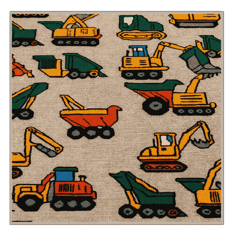 Tapis de transport brun lavable à la machine, Carré 7 pi